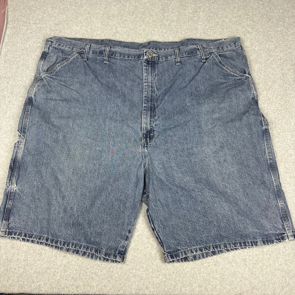 Wrangler Carpenter Denim Shorts Mens 50 Blue 6KY40DI Workwear Utility Relaxed